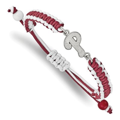 Philadelphia Phillies Stainless Steel Adjustable Cord Bracelet