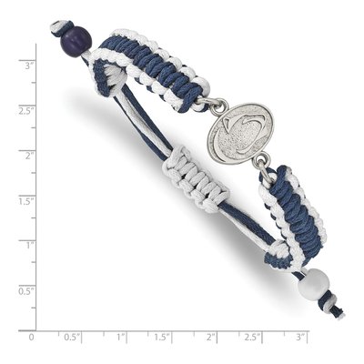 Pennsylvania State University Stainless Steel Penn Lion Cord Bracelet – view 2