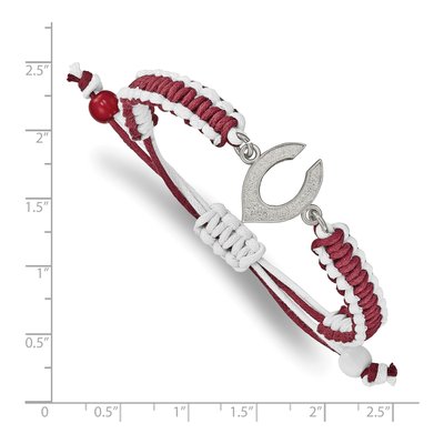 Cincinnati Reds Stainless Steel Adjustable Cord Bracelet – view 2