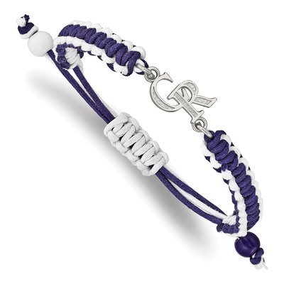Colorado Rockies Stainless Steel Cord Bracelet