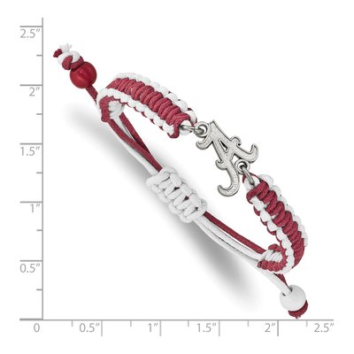 University of Alabama Stainless Steel Cord Letter A Bracelet – view 2
