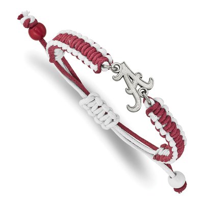 University of Alabama Stainless Steel Cord Letter A Bracelet