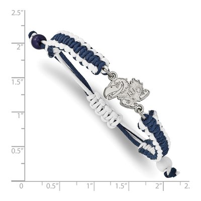 University of Kansas Stainless Steel Jayhawk Cord Bracelet – view 2