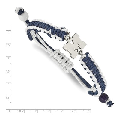 University of Michigan Stainless Steel Wolverines Cord Letter M Bracelet – view 2