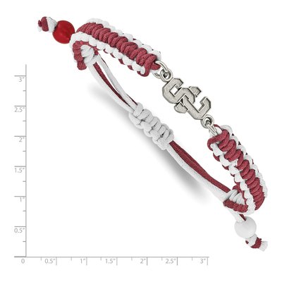 University of Southern California Stainless Steel USC Trojans S-C Adjustable Cord Bracelet – view 2