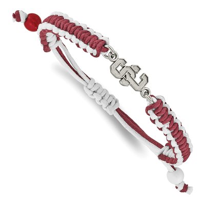 University of Southern California Stainless Steel USC Trojans S-C Adjustable Cord Bracelet