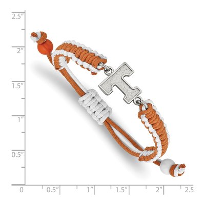 University of Tennessee Stainless Steel Volunteers Cord Letter T Bracelet – view 2