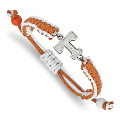 University of Tennessee Stainless Steel Volunteers Cord Letter T Bracelet