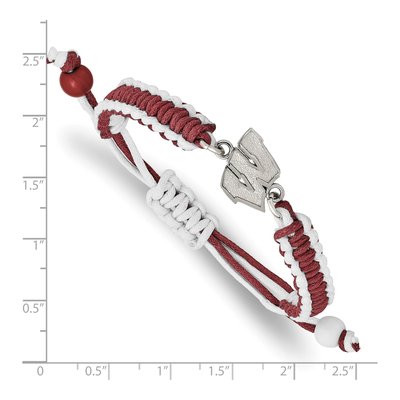 University of Wisconsin Stainless Steel Cord Letter W Bracelet – view 2