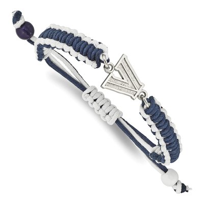 Villanova University Stainless Steel Cord Letter V Bracelet