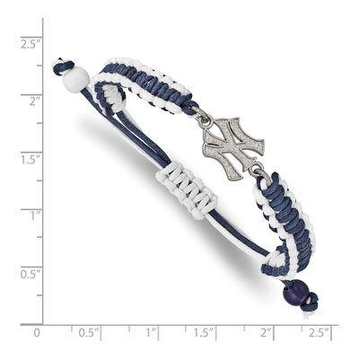 New York Yankees Stainless Steel NY Adjustable Cord Bracelet – view 3