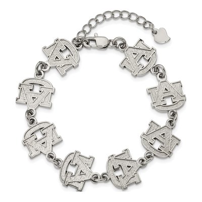 Auburn University Stainless Steel A-U Link Bracelet – view 3
