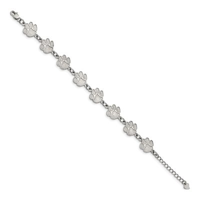 Clemson University Stainless Steel Tigers Paw Bracelet – view 2