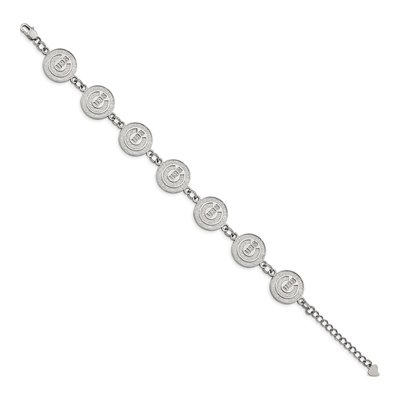 Chicago Cubs Stainless Steel Link Bracelet – view 4
