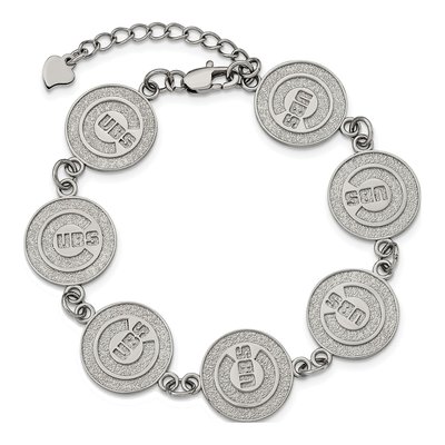 Chicago Cubs Stainless Steel Link Bracelet – view 5