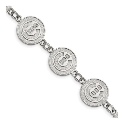 Chicago Cubs Stainless Steel Link Bracelet