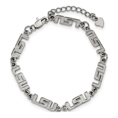 Louisiana State University Stainless Steel LSU Tigers Link Bracelet – view 3
