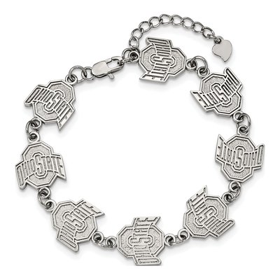 Ohio State University Stainless Steel Link Bracelet – view 3