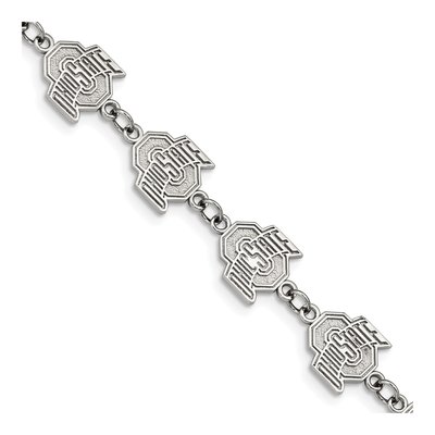 Ohio State University Stainless Steel Link Bracelet