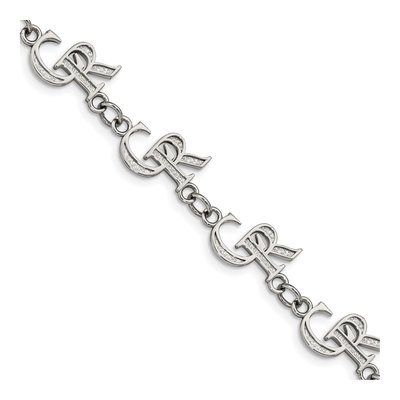 Colorado Rockies Stainless Steel Link Bracelet