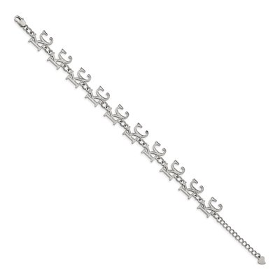 Kansas City Royals Stainless Steel K-C Bracelet – view 4
