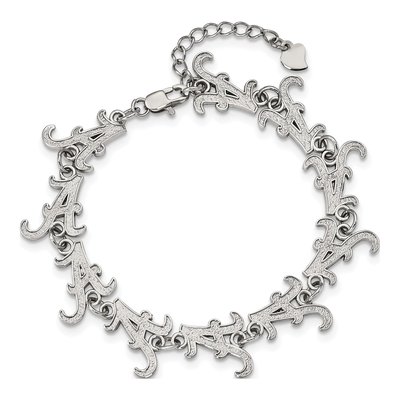 University of Alabama Stainless Steel Link Letter A Bracelet – view 3