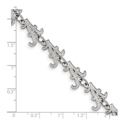 University of Alabama Stainless Steel Link Letter A Bracelet – view 4