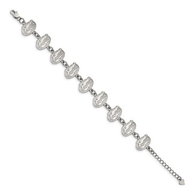 University of Florida Stainless Steel Of Gators Link Bracelet – view 2