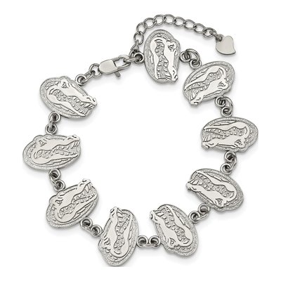 University of Florida Stainless Steel Of Gators Link Bracelet – view 3