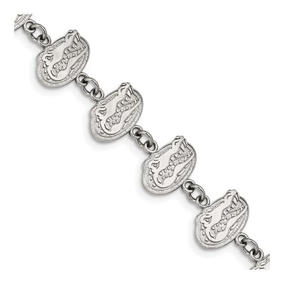 University of Florida Stainless Steel Of Gators Link Bracelet
