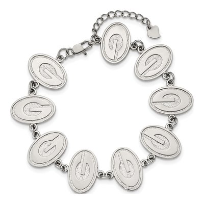 University of Georgia Stainless Steel Link Letter G Bracelet – view 3