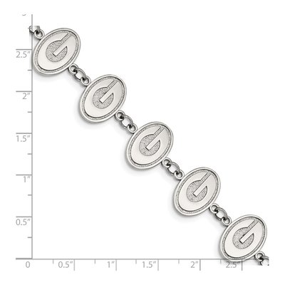 University of Georgia Stainless Steel Link Letter G Bracelet – view 4