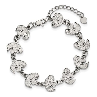 University of Iowa Stainless Steel Hawk Links Bracelet – view 3