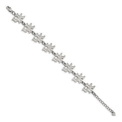 University of Kentucky Stainless Steel Wildcats U-K Link Bracelet – view 2