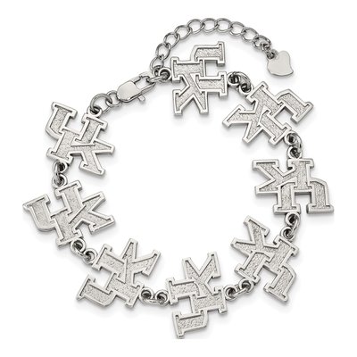University of Kentucky Stainless Steel Wildcats U-K Link Bracelet – view 3