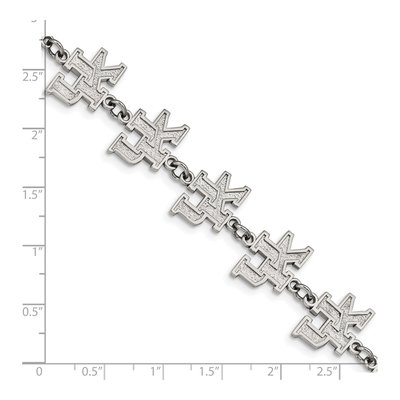 University of Kentucky Stainless Steel Wildcats U-K Link Bracelet – view 4