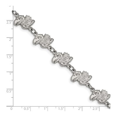 University of Kansas Stainless Steel Jayhawks Link Bracelet – view 4