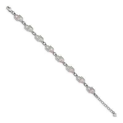 University of Oklahoma Stainless Steel O-U Link Bracelet – view 2