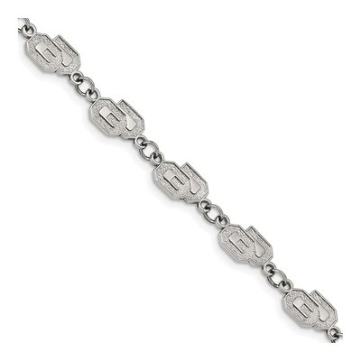 University of Oklahoma Stainless Steel O-U Link Bracelet