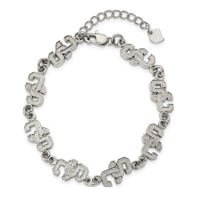 University of Southern California Stainless Steel USC Trojans Link Bracelet – view 3
