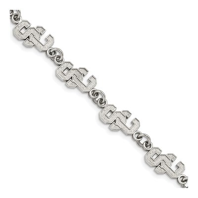 University of Southern California Stainless Steel USC Trojans Link Bracelet