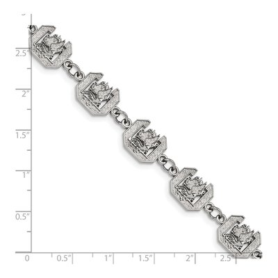 University of South Carolina Stainless Steel Link Bracelet – view 4