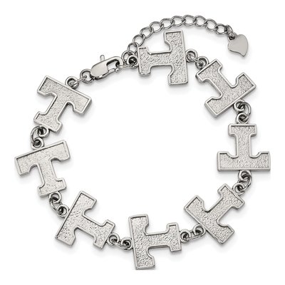University of Tennessee Stainless Steel Letter T Bracelet – view 3