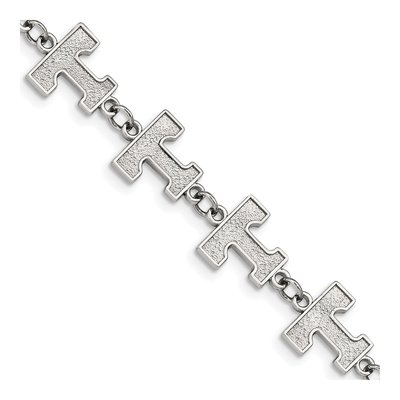 University of Tennessee Stainless Steel Letter T Bracelet