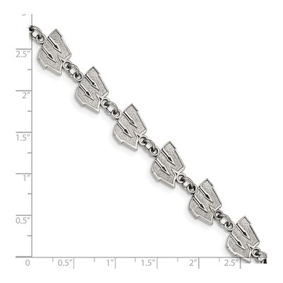 University of Wisconsin Stainless Steel Link Letter W Bracelet – view 4