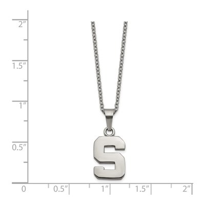 Michigan State University Stainless Steel Letter S Pendant – view 2