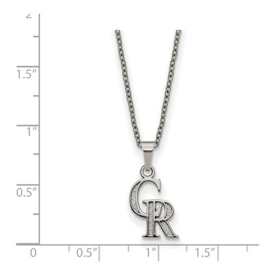 Colorado Rockies Stainless Steel C-R Pendant – view 3