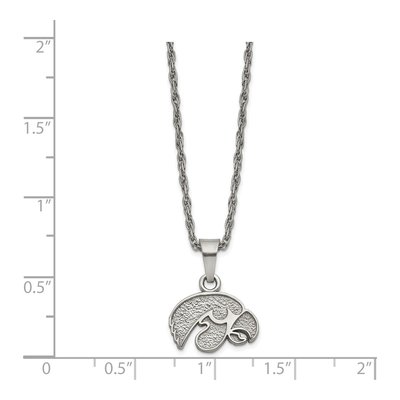 University of Iowa Stainless Steel Hawk Pendant – view 2
