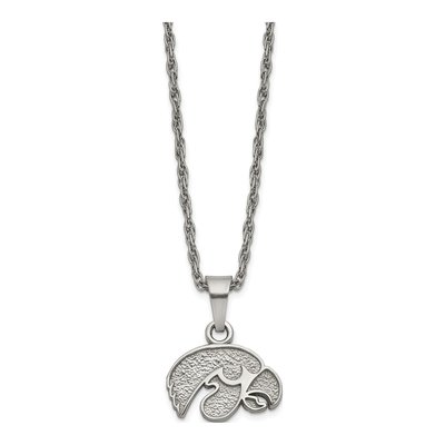 University of Iowa Stainless Steel Hawk Pendant