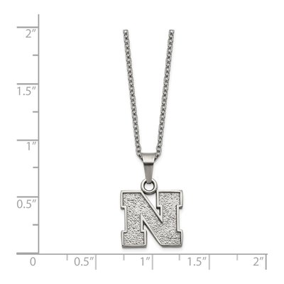 University of Nebraska Stainless Steel Letter N Pendant – view 2